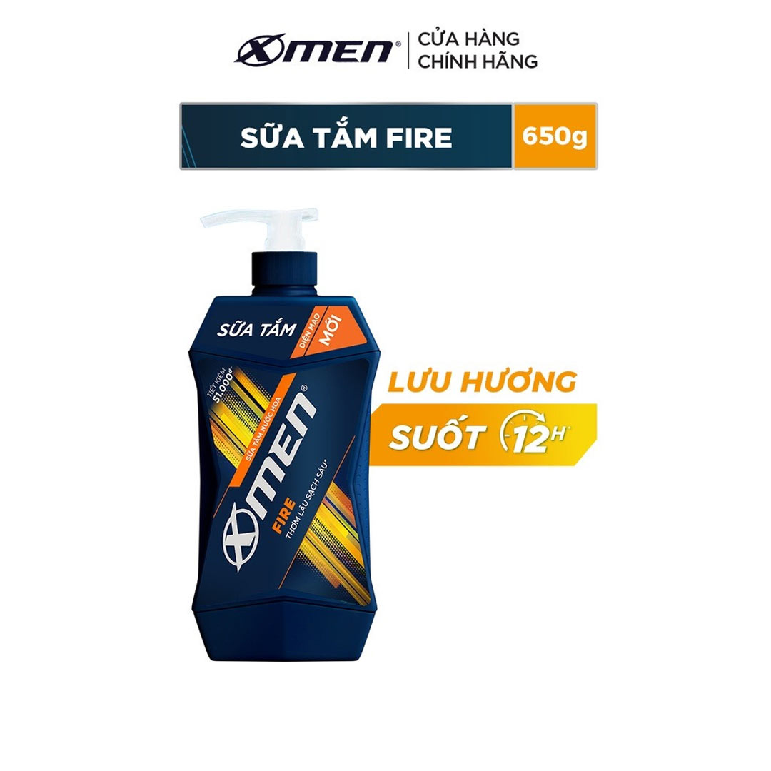 Sữa Tắm X-Men Nước Hoa Fire Thơm Lâu Sạch Sâu 650g