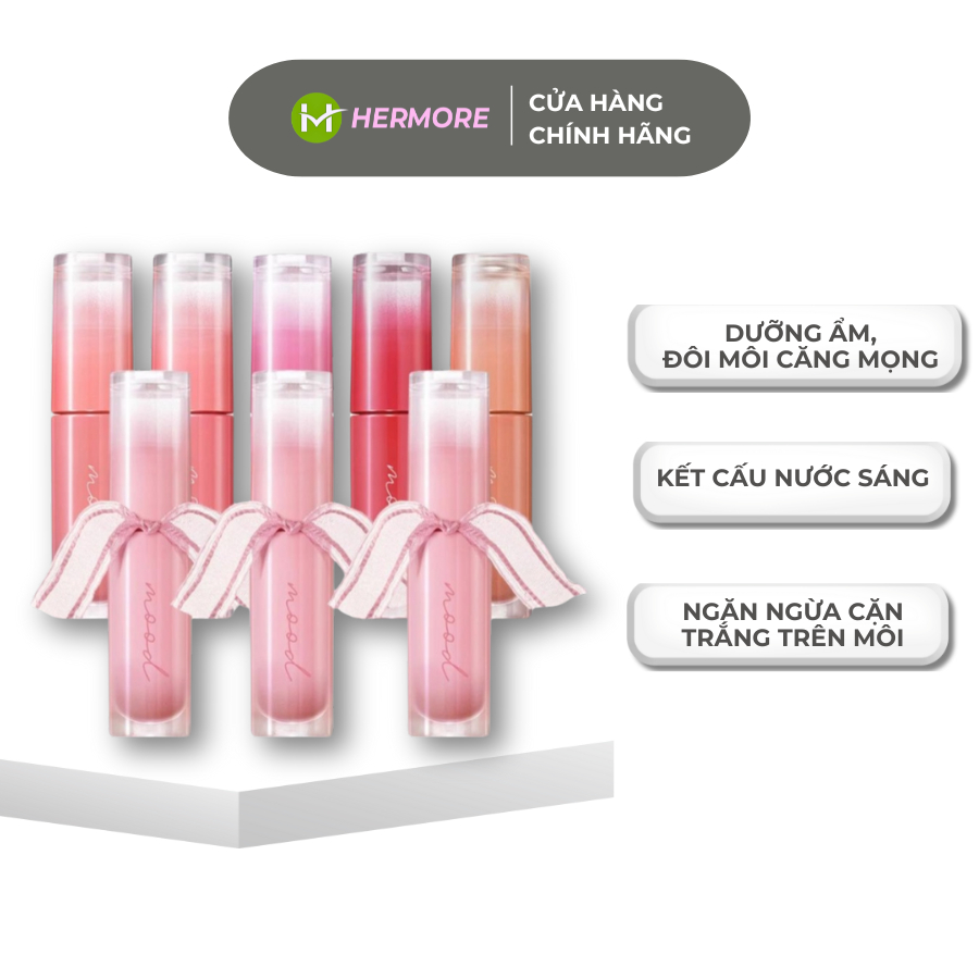 Son Tint Bóng Peripera Bare Water Tint Màu Sắc Tươi Sáng Dưỡng Ẩm Cho Môi